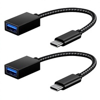 Adaptor USB C ke USB 3.0 OTG 10Gbps Aluminium Alloy Tipe C Female ke USB Female untuk Laptop