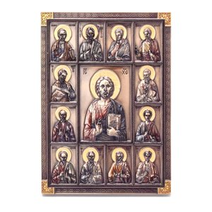 Icono Ortodoxo <span class=keywords><strong>de</strong></span> Resina 3D, Jesús y <span class=keywords><strong>los</strong></span> <span class=keywords><strong>Doce</strong></span> Apóstoles, Placa <span class=keywords><strong>de</strong></span> Pared, Adorno Religioso Católico para Escritorio, Decoración Cristiana para Pared con Marco - Product Image 1