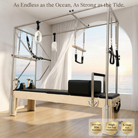 Appareil de Pilates professionnel 3-en-1 en bois d'érable : Reformer, Cadillac et Table Trapèze, portable, réglable, haut de gamme pour le fitness