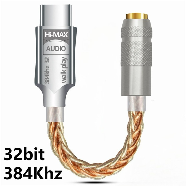 USB C to 3.5mm HiFi DAC Adapter with Earphone Amp & EQ Tuning for Phone Laptop PC Mac Chromebook, Mini Type-C Cord