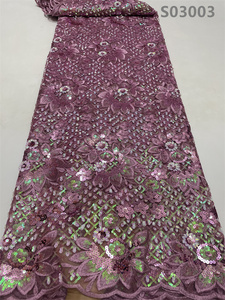 Tela africana de encaje guipur, bordado de <span class=keywords><strong>lentejuelas</strong></span> - Product Image 3