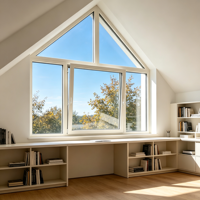 Fenêtre fixe en aluminium à rupture de pont thermique de haute qualité, fabriquée en Chine, avec verre Low-E, sur mesure pour les projets de villas mondiales