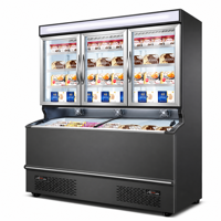 Congélateur vitrine combiné pour la vente au détail, idéal pour les glaces, la viande congelée, les boulettes et les aliments surgelés emballés