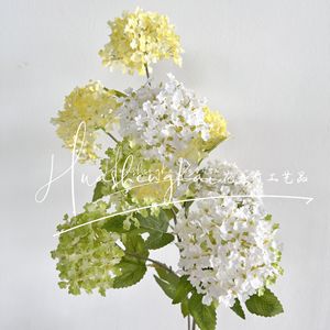 Flores de Hortensia Artificiales, Rama Individual, Seda Blanca, Alta Simulación, Decoración de Bodas, Accesorios de Fotografía para Exteriores, Decoración del Hogar - Product Image 4