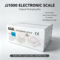 Balance analytique électronique de haute précision JJ1000, capacité 1000g, lecture 0,01g, balance numérique avec pare-vent