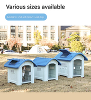 Novayapetix - Niche pour chien toutes saisons écologique, maisonnette amovible en plastique pour chiot, villa de jardin aérée avec porte grillagée sécurisée et crochet pour animaux de compagnie