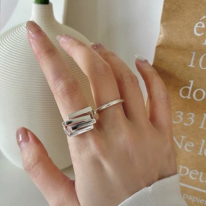 Geometric Silver <b>Ring</b> S925 Pure Silver Minimalist <b>Open</b> Design For Women Everyday Wear - Product Image 2