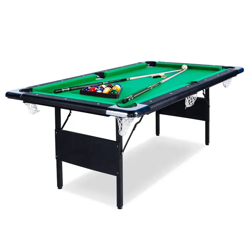 2022 Populaire Mdf Materiaal 6FT Biljart/Pooltafel Game Met Opvouwbare Ijzer Benen Kleine Snookertafel