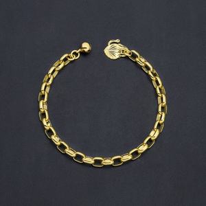 Bracelet chaîne en cuivre plaqué or 24 carats style hip-hop pour femme, bijoux personnalisés, vente chaude - Product Image 4