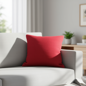 Cojín de Chenilla Rojo Brillante de 50*50CM, Categoría de Producto: Cojines y Almohadas - Product Image 2