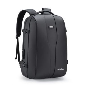 תיק גב יומיומי אופנתי בעיצוב ניתן להתאמה אישית, עשוי <span class=keywords><strong>PU</strong></span> וניילון עם רוכסן, תא למחשב נייד ויציאת טעינה USB - Product Image 2