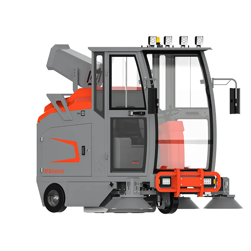 Extra Large Solution Tank Wet Dry Outdoor Road Sweeper Cleaning Automatic Driving Type Floor Sweeper