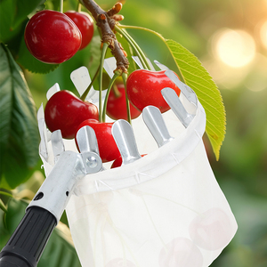 Outil télescopique <span class=keywords><strong>de</strong></span> cueillette <span class=keywords><strong>de</strong></span> fruits <span class=keywords><strong>de</strong></span> jardin avec sac en tissu, perche en fer réglable, verrouillage à torsion, perche extensible pour la cueillette des pommes et des poires - Product Image 3