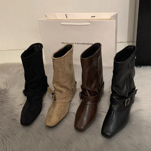 Nouvelles bottines <span class=keywords><strong>Chelsea</strong></span> pour femmes en <span class=keywords><strong>daim</strong></span>, été, tendance simple, antidérapantes, chaudes, mode, bout pointu, talon bas, personnalisation, vente en gros - Product Image 2