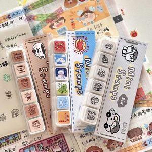 Hàn Quốc Phong Cách Tạp Chí Tem Mới Sáng Tạo Bàn Phím Sáu Liên kết Tài Khoản Mini Tem Và Thẻ Tùy Chỉnh Tem Phim Hoạt Hình Cảm Quang - Product Image 1