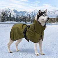 Veste d'hiver thermique coupe-vent pour chien avec capuche intégrée et sangle de ventre réglable pour Golden Retriever, Great Dane, chien de grande taille