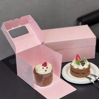 Boîte à pâtisserie biodégradable personnalisée avec fenêtre pour emballages alimentaires portables à emporter, idéale pour les desserts et gâteaux