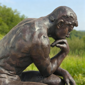 Estatua Moderna Personalizada de Bronce para Jardín, Estatua del Pensador con Acabado Patinado, Obra de Arte Metálica, Famoso Filósofo, Ángel para Exteriores, Fundición Esmaltada - Product Image 6