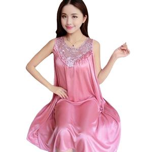 2023 <strong>Plus</strong> <strong>Size</strong> Women Pure <strong>Silk</strong> Pajamas Night Dress for Fat Ladies - Product Image 1