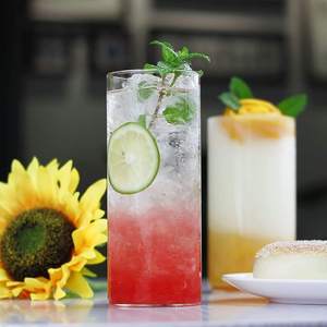 Biểu tượng tùy chỉnh cốc thủy tinh với vàng <span class=keywords><strong>Decal</strong></span> uống kính cốc nước trái cây trà sữa cốc thủy tinh - Product Image 2