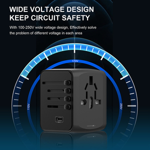Aus US EU UK Ổ cắm du lịch thế giới <span class=keywords><strong>Adapter</strong></span> với hai USB chuyển đổi cắm phổ đa sạc du lịch - Product Image 5