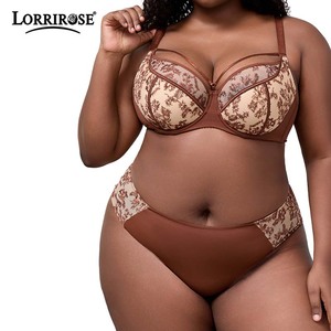 Conjunto de <span class=keywords><strong>sujetador</strong></span> push-up de <span class=keywords><strong>copa</strong></span> <span class=keywords><strong>grande</strong></span> con cobertura total y bragas, de encaje floral transparente, con cuello cruzado, con aros, <span class=keywords><strong>copa</strong></span> fina, talla <span class=keywords><strong>grande</strong></span> para mujer - Product Image 2