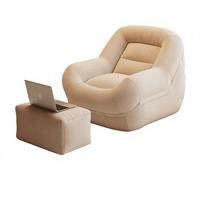 Kursi Sofa Lantai Kain Corduroy Nyaman Gaya Tatami Mini Couch untuk Kamar Tidur Ruang Tamu Balkon Sofa Tunggal Santai