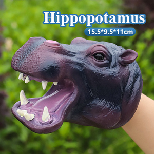 Marioneta de mano vívida vinilo tiburón <span class=keywords><strong>tigre</strong></span> oso hipopótamo perro Animal marionetas para niños juego de simulación - Product Image 2