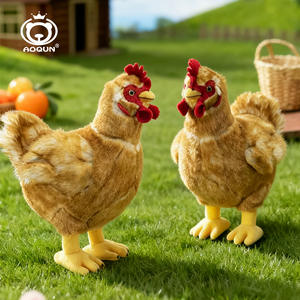 Peluche courte en forme de coq, coussin de confort, coussin de dessin animé, petit poulet, poupée de Noël, pour les jeunes, 100% fibre de polyester - Product Image 3