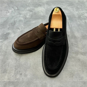 Mocasines de Cuero Genuino y Gamuza para Hombre, Estilo Británico, Casuales y Elegantes, Nuevos, Modernos, Duraderos y Fáciles de Poner - Product Image 4