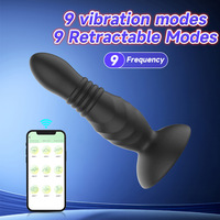 Vibromasseur anal télescopique à commande par application, stimulateur de prostate à poussée pour hommes, avec ventouse, pour la masturbation des hommes gays
