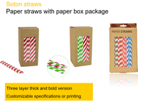 Pailles en papier rayées colorées, bâtonnets pour cake pops, écologiques, biodégradables, pour bar à boissons, fête, échantillon gratuit, vente en gros, en vrac