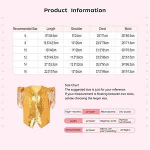 Veste de danse hip-hop unisexe pour enfants de 6 à 16 ans, garçons et filles, veste métallique, hauts pour spectacles de danse, spectacles sur scène, soirées - Product Image 6