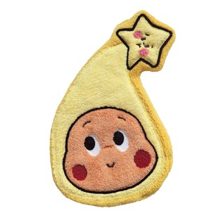 Toalla de Mano con Diseño de Personaje Animado, Conejo Amarillo con Burbujas, de Felpa Coral Bordada, para Baño y Cocina - Product Image 5