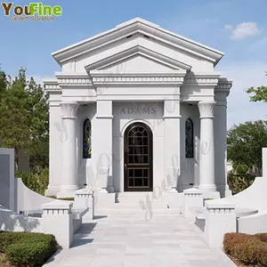 Large size natural stone marble mausoleum headstone tomb for household