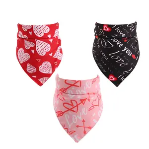 Pet Zubehör Valentinstag Pet Schal Großhandel Baumwolle Custom Dog Bandana