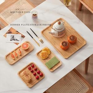 Vajilla Moderna, Utensilios de <span class=keywords><strong>Cocina</strong></span> Portátiles, Bandeja de Madera de Bambú para <span class=keywords><strong>Cocina</strong></span>, Baño, Escritorio y Sala de Estar - Product Image 6