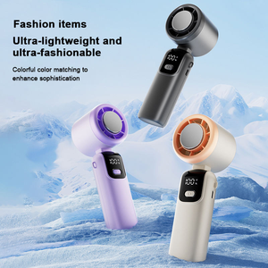 S17 New Plastic Handheld Mini USB Fan Silent Powerful Wind Digital Display 100-Speed Dual Battery Long Battery Life Portable - Product Image 1