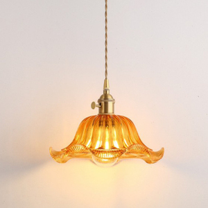 Lámparas Colgantes de Cristal Ámbar con Diseño de Encaje, Estilo Petty Bourgeois, Decorativas para Cocina, Restaurante, Bar, Mesa - Product Image 1