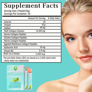 Gelatina de Colágeno Complejo Multi-Colágeno Personalizada para Adultos, 10000 mg, Gelatina de Belleza que Apoya la Salud de la Piel con Biotina, Suplemento de Colágeno - Product Image 2