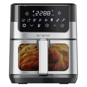 Freidora de Aire Doble de Acero Inoxidable de 10L con Pantalla Táctil LED, Sin Aceite, con Ventana Visible, Opción de Freidora de Aire Doble de Acero Inoxidable - Product Image 3