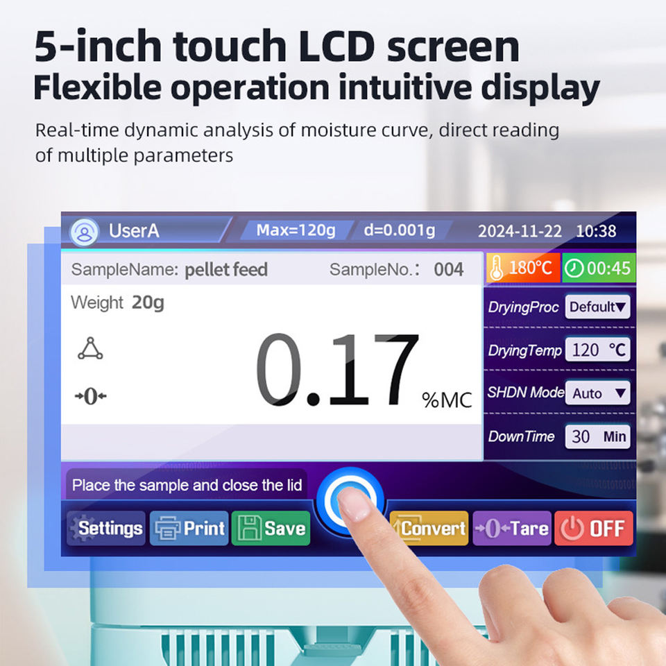 Factory Supply Digital Halogen Moisture Analyzer 110g/0.002g Laboratory ...