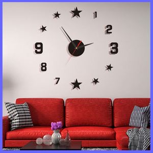 Horloge murale numérique créative 3D en acrylique sans cadre, autocollante, silencieuse, pour la décoration de la maison, du salon et de la chambre - Product Image 3