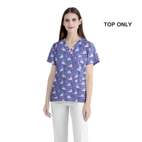 Blouses d'infirmière à imprimé animaux de dessin animé pour clinique vétérinaire, hôpital, dentisterie, blouse de médecin, uniformes médicaux et chirurgicaux en sergé