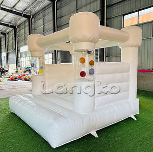 Jumper gonflable 13x13 Trampoline videur Moonwalk Maison de rebond blanche transparente avec ballons - Product Image 6