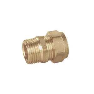 Brass Ferrule fitting straight through middle joint Single ferrule joint equal diameter fittings