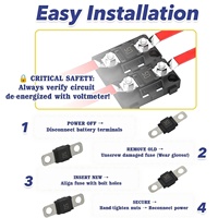 Sekring Bolt Down Arus Tinggi Midi 32V untuk Amplifier Audio Kendaraan, Inverter, RV, Bank Baterai Kapal, Pelindung Sirkuit Fuste