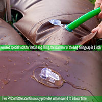 Sac d'arrosage pour arbres en plastique de grande capacité de 15 gallons, à libération lente, pour l'irrigation goutte à goutte et l'arrosage des racines profondes