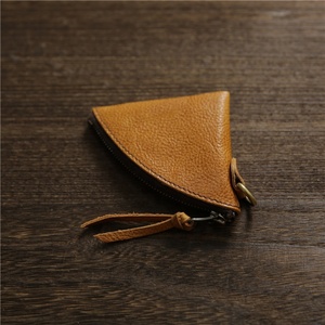 Boshiho Vintage Vegetable-Tanned Top-Grain Leather <b>Mini</b> Zippered Coin Purse Wallet Unisex Casual Use Daily Matching Super - Product Image 3