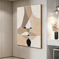 Peinture à l'huile sur toile abstraite géométrique texturée faite à la main, cadre personnalisé, décoration murale moderne pour salon